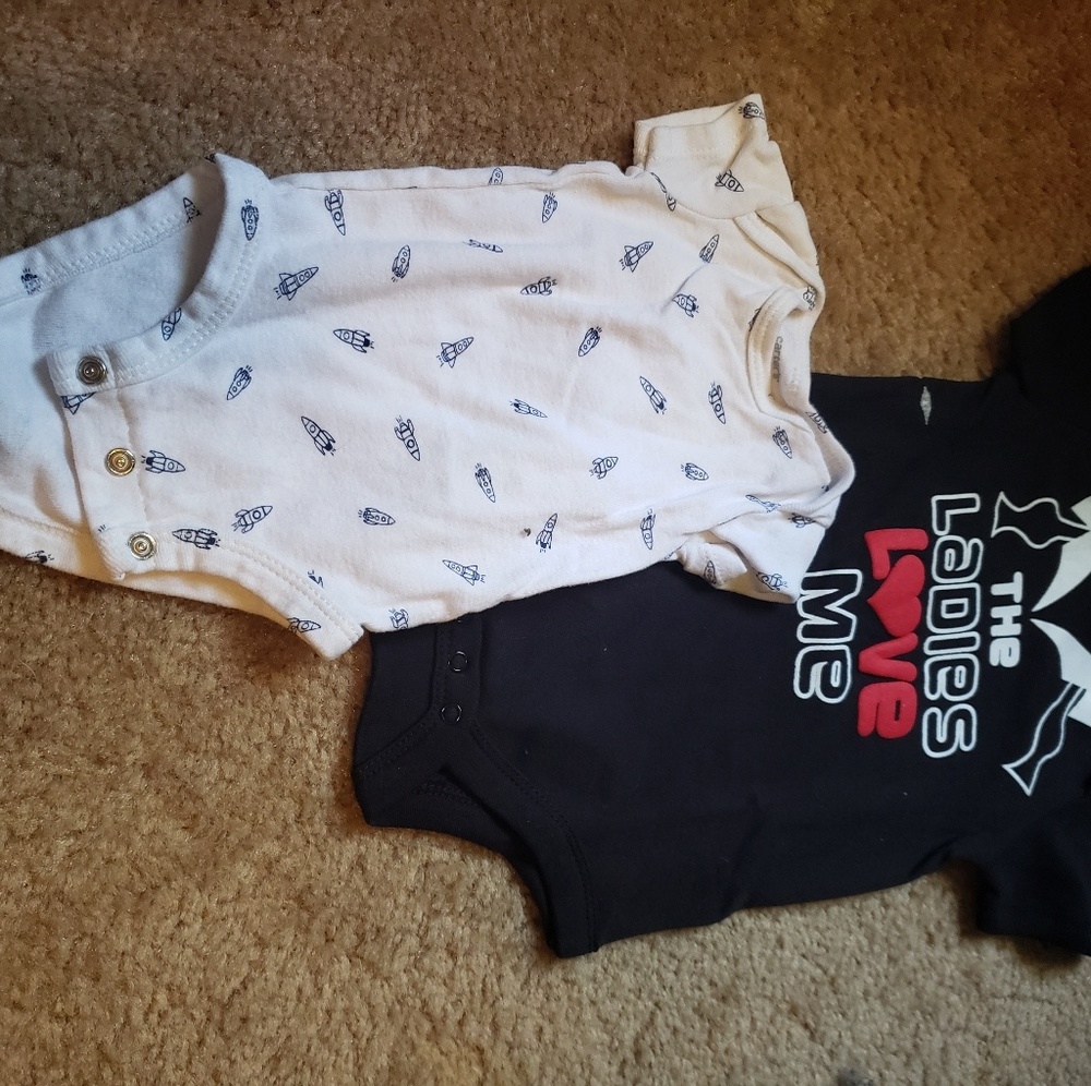 NB and 12 mo onesie